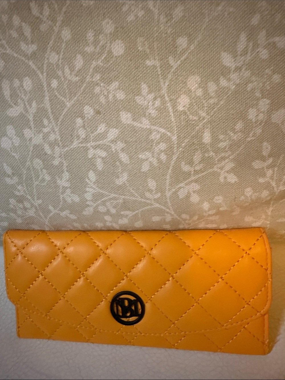 Badgley Mischka Quilted Wallet in Mustard Yellow